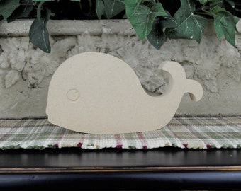 Whale Cutout- Wood Craft for Kids- DIY Aquarium Decor- Free Standing Shelf Decor- Unfinished Wood Nursery Decor- Wood Whale for Baby Shower