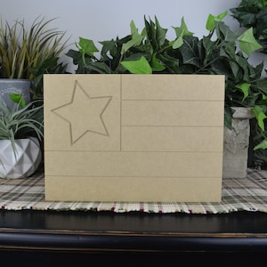 USA Flag Wood Cutout- Wood 4th of July Decor- Independence Day Wood Craft- DIY Summer Project- Flag Craft- Patriotic