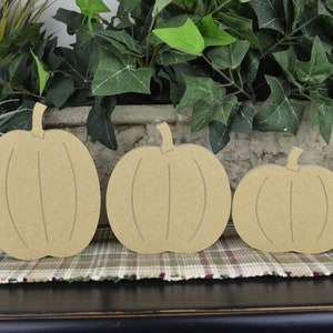 DIY Wood Pumpkins- Halloween Craft- Thanksgiving Decor- Unfinished Fall Wooden Pumpkins for Mantle- Farmhouse Decor- Rustic- Set of 3
