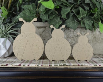 LadyBug Cutout- Free Standing- Thick Wood Bug- LadyBug Craft for kids- Tiered Tray Decor for Spring- Spring Home- DIY LadyBug Craft for kids