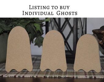 DIY Wood Ghosts- Unfinished Halloween Home Decor- Ghost Crafts for Mantle- Crafts for Kids- Farmhouse Decor