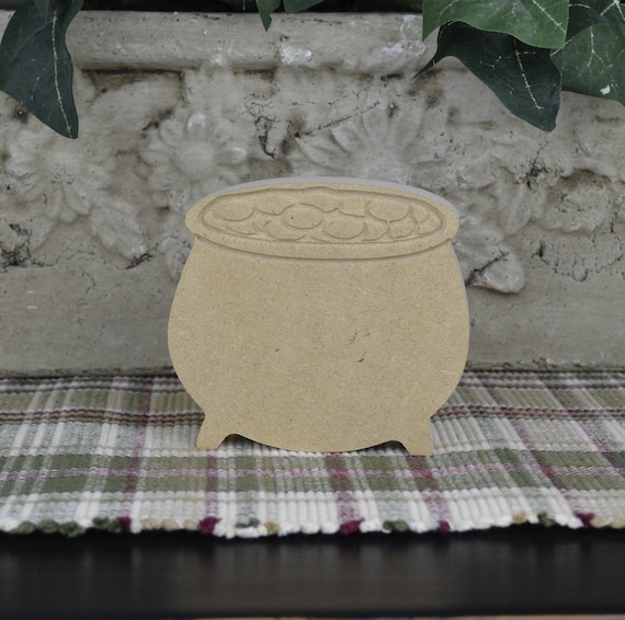 Pot of Gold Wood Cutout- St. Patrick’s Day Craft- Craft for Kids- St Patricks Unfinished- Spring Home Decor- St Paddy’s Day