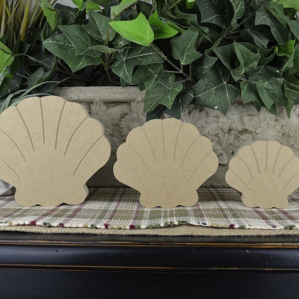 Seashell Cutout- Wood Clam Craft for Kids- DIY Summer Decor- Free Standing- DIY Beach Seashell Craft- Diy Shell Cutout