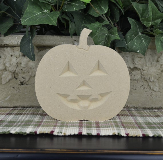 DIY Wood Pumpkin with Face- Pumpkin Craft- Unfinished Halloween Home Decor- Fall Crafts - Pumpkin Cutout- Free Standing