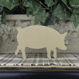 Pig Wood Cutout- DIY Pig Craft- Farm Craft- Farmhouse Home Decor- Unfinished Farm Decor for Nursery- Farmhouse Decor for Boys Room