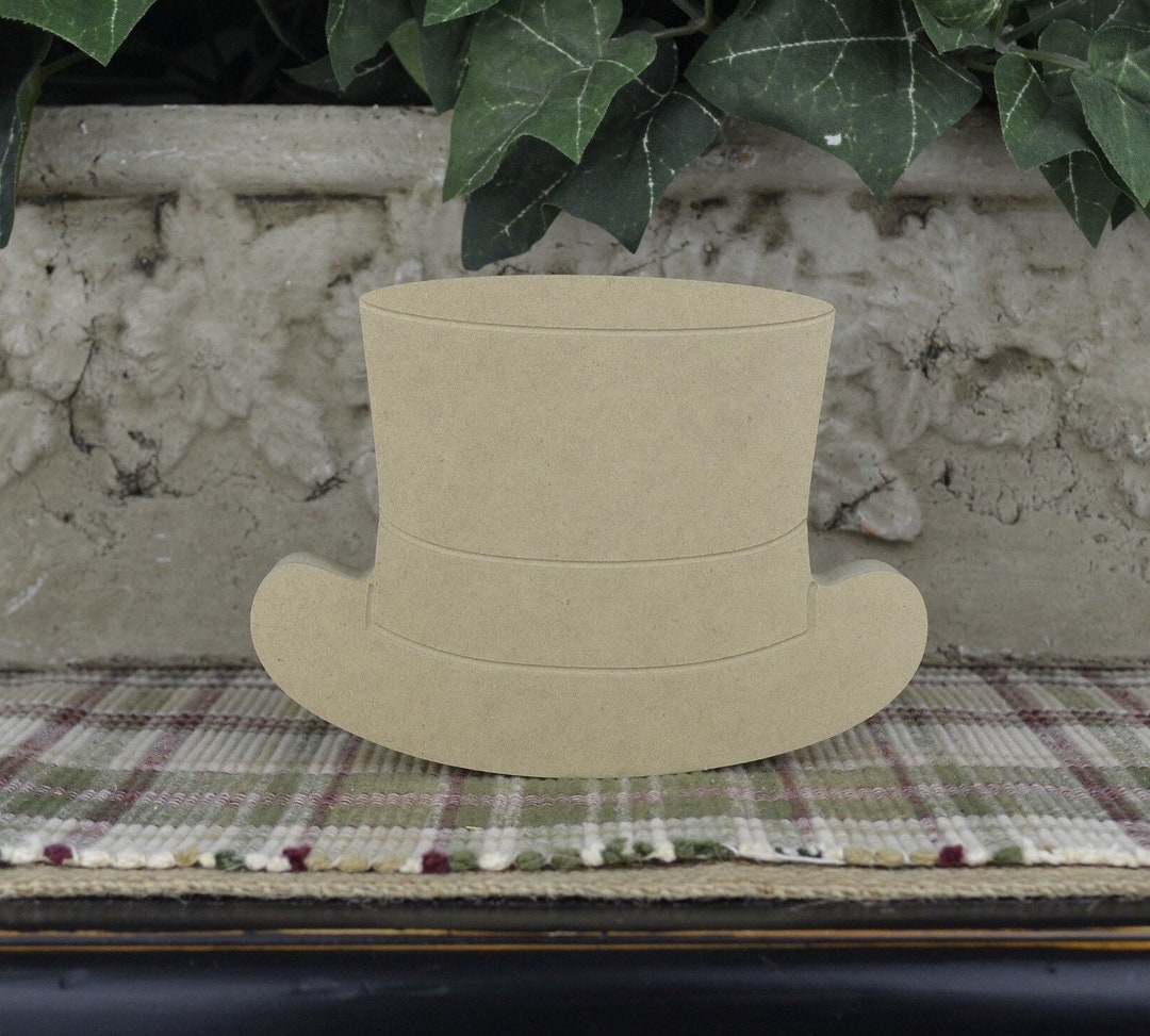 Top Hat Cutout DIY Hat Craft Unfinished Wood Top Hat Top Hat to