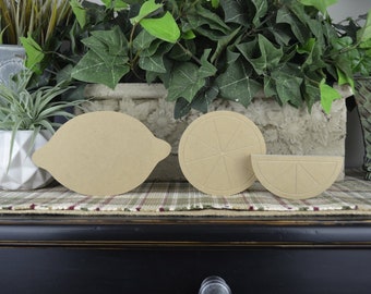 Lemon Wood Cutout- DIY Summer Craft- Wood Lemon Craft- Free Standing- Summer Tiered Tray- Crafts for Kids- Farmhouse Home Decor-