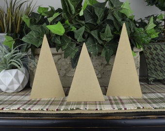 Triangle Tree Wood Cutouts- DIY Christmas Crafts- Unfinished Wood Decorations for Winter- Christmas Decorations-  Country Farmhouse