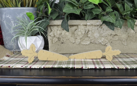 Carrot Cutout- Unfinished Wood Easter Craft- Kids Craft- MDF Wood- Set of 2- Easter Tiered Tray Home Decor- Rustic Farmhouse- Rabbit
