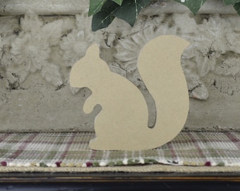Squirrel Wood Cutout- DIY Squirrel Wood Craft- Unfinished Wood Squirrel Cutout- 3/4" MDF Wood- Forest Decor for Boy's Room- Squirrel Decor