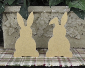 DIY Wood Bunny Cutout- Unfinished Bunny Craft- Kids Craft- MDF Wood- Easter Tiered Tray Home Decor- Rustic Farmhouse- Rabbit