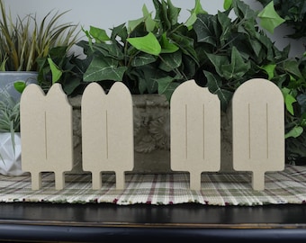 Popsicle Cutouts-  Summer Wood Craft for Kids- DIY Summer Decor- Free Standing- Unfinished Wood-