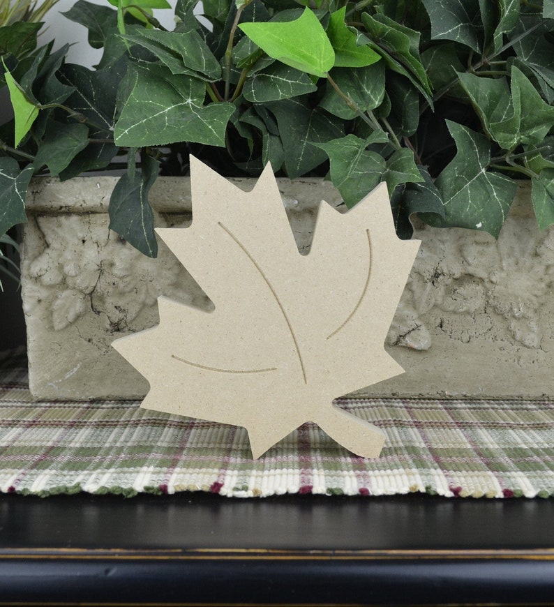 Leaf Wood Cutout DIY Fall Wood Craft Free Standing Etsy