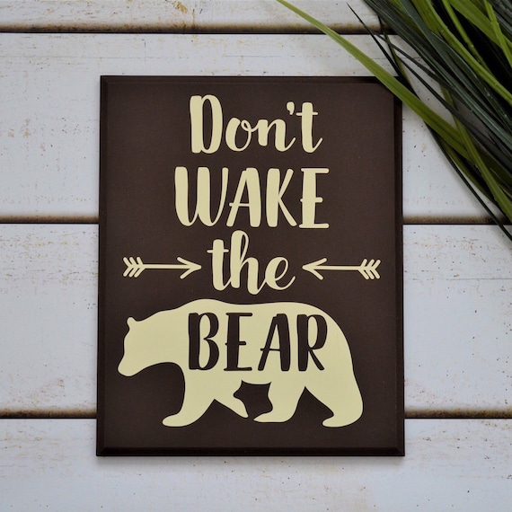 funny nursery sign Wooden Sign Gifts for the Home Funny Gifts Farmhouse Wooden Sign Funny Farmhouse Sign Don\u2019t wake the bear