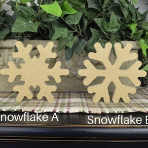 Snowflake Wood Cutout- MDF Winter Craft- Free Standing- Winter Decor- Crafts for Kids- Rustic Farmhouse Decor