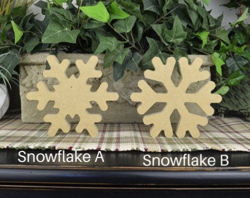 Snowflake Wood Cutout- MDF Winter Craft- Free Standing- Winter Decor- Crafts for Kids- Rustic Farmhouse Decor