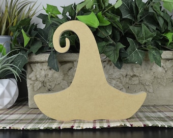 Halloween Witch Hat Cutout- DIY Wood Halloween Craft- Free Standing- Unfinished Wooden Witches Hat for Mantle- Crafts for Fall- Farmhouse