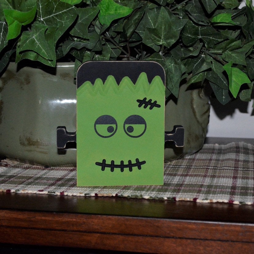 Frankenstein Wood cutout DIY Halloween Craft Wooden Etsy