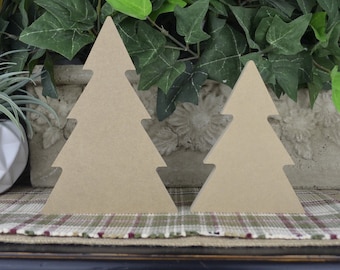 Tree Cutouts- DIY Tree Craft- Unfinished Wood Decor for Winter- Christmas Crafts-  Country Farmhouse Christmas