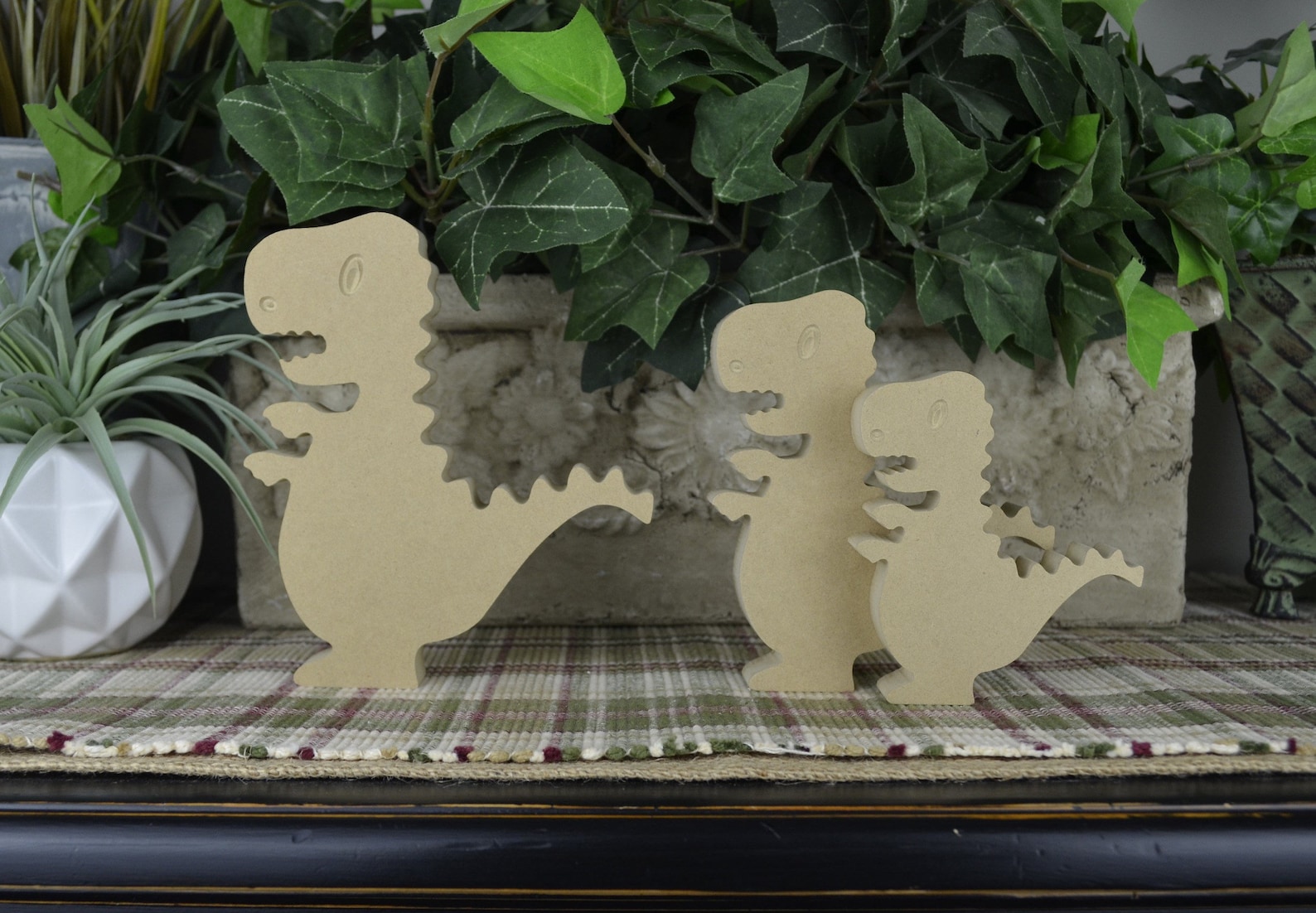 painted wood dinosaur cut outs