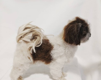 Shih Tzu, custom gift, needlefelted  pet replica, felted dog, shih tzu lover gift