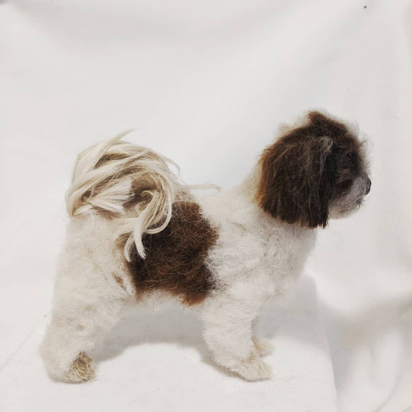 Shih Tzu, custom gift, needlefelted  pet replica, felted dog, shih tzu lover gift