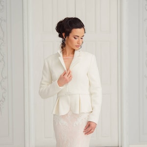Bridal Jacketfor Winter Wedding dress, Ivory Bridal Coat, Wedding Coat Jacket for Bride, Zarina
