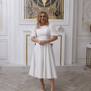 Short Wedding Dress, Wedding Dress for Bride, Modest Wedding Dress, Bridal Dress Federika