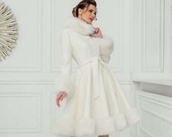 Bridal Jacket for Winter Wedding Dress Ivory Wedding Coat - Etsy