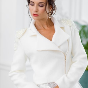 Bridal Jacket for Winter Wedding dress, Ivory Bridal coat, Wedding Coat Jacket for Bride, Kosuxa