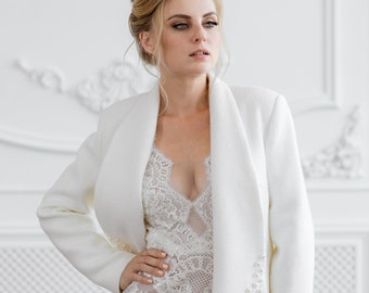 Bridal Jacket for Winter Wedding Dress, Wedding Coat, Ivory Wedding Jacket, Lilia