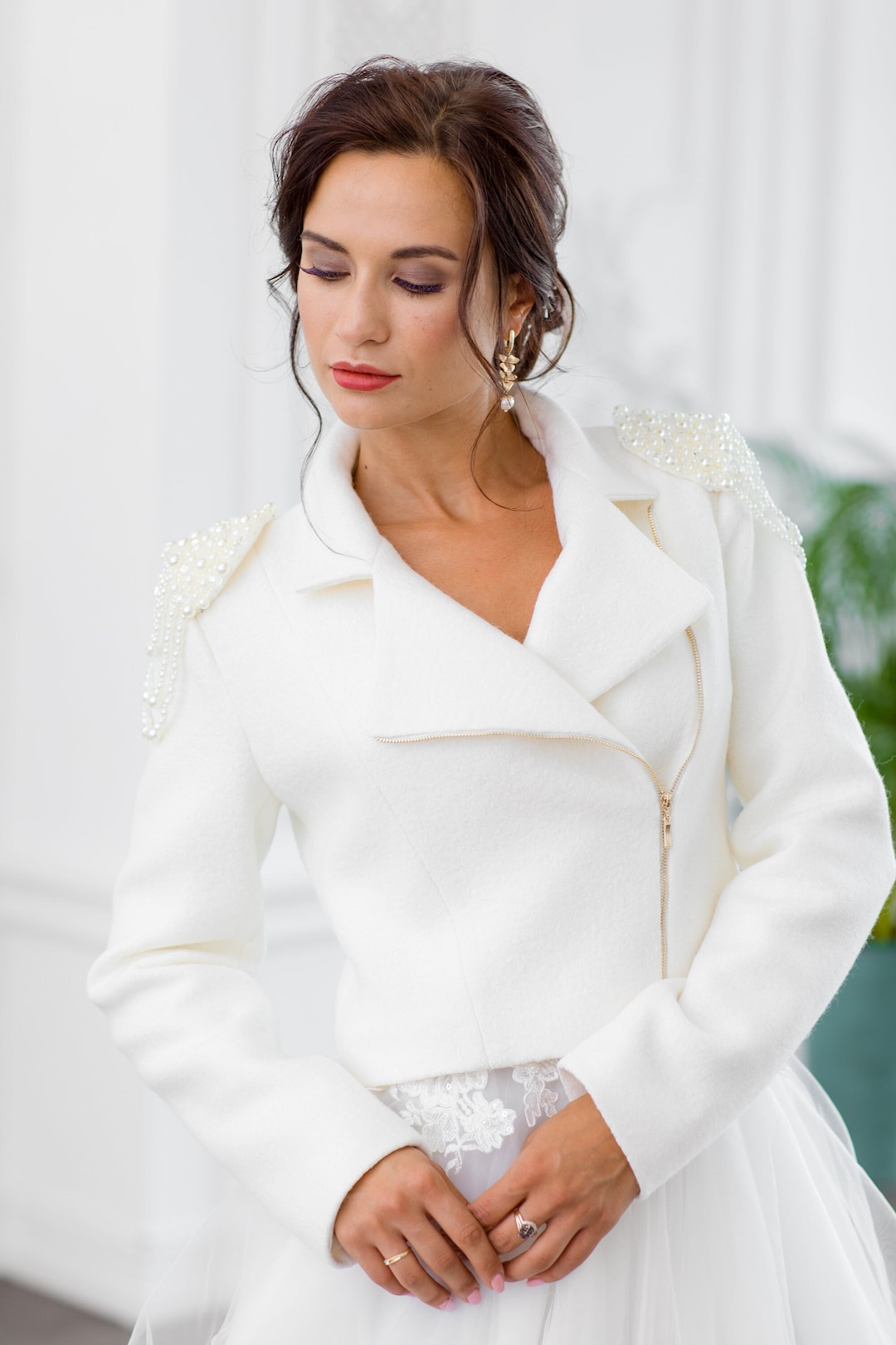 Bridal Jacket for Winter Wedding Dress, Ivory Bridal Coat, Wedding Coat ...
