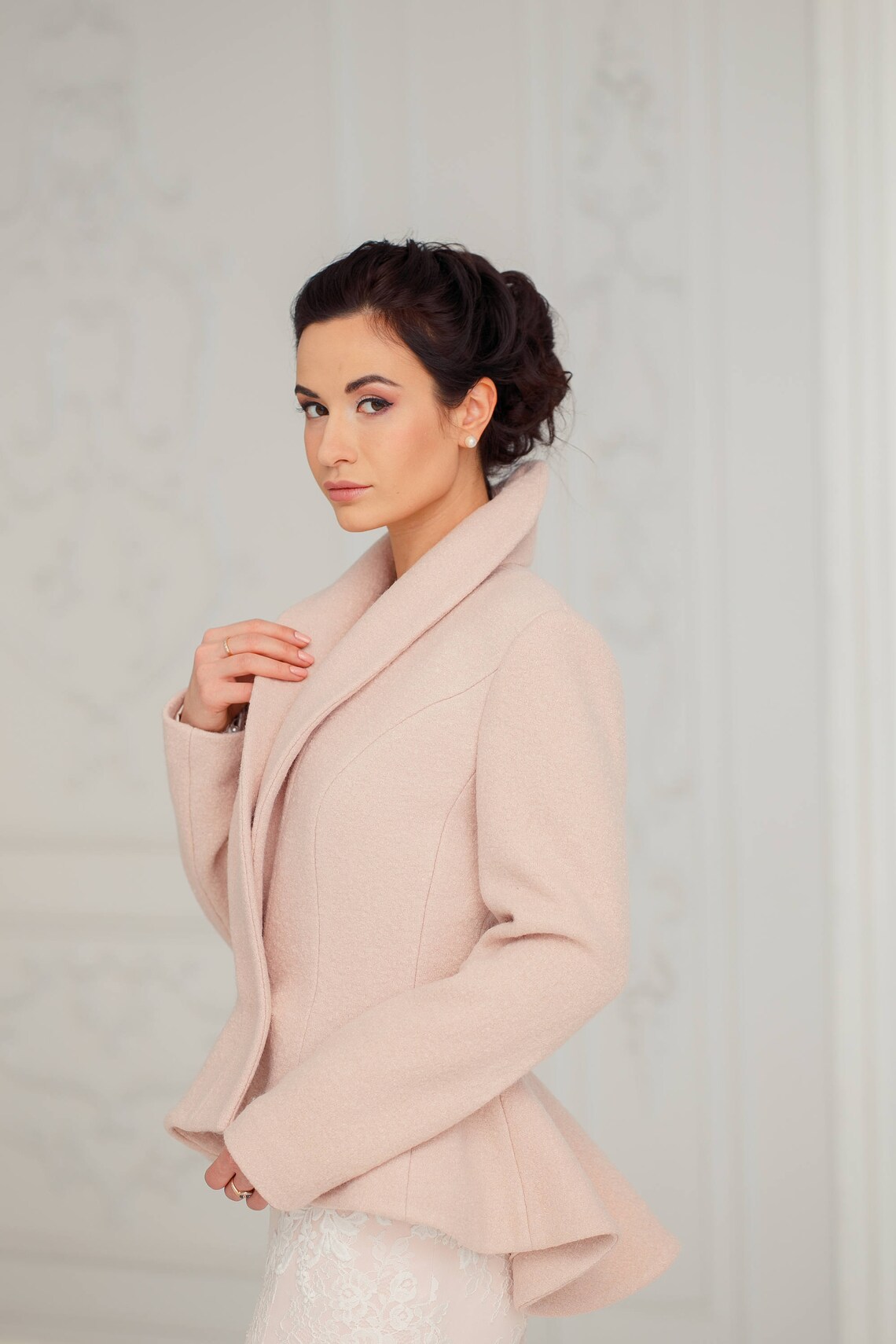 Bridal Jacket for Winter Wedding Dress Pink Wedding Bridal Etsy