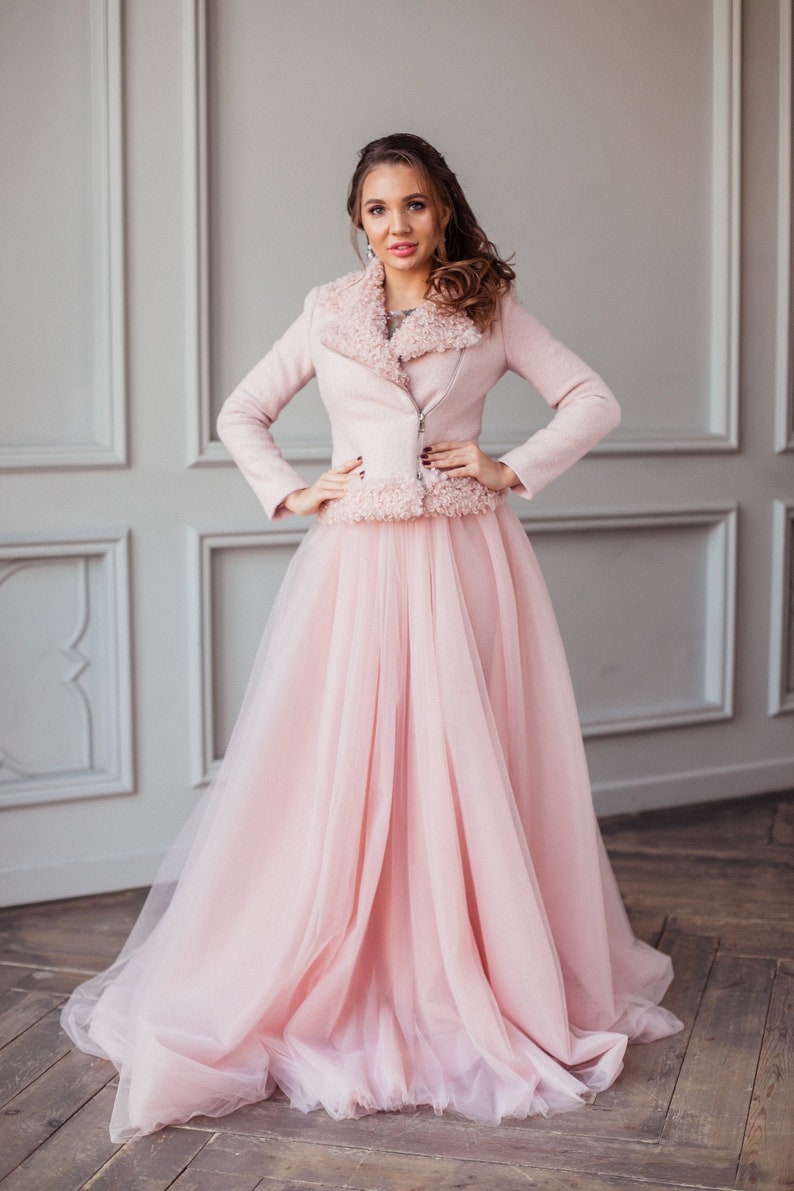 Bridal Jacket for Winter Wedding Dress Coat Pink Wedding Etsy