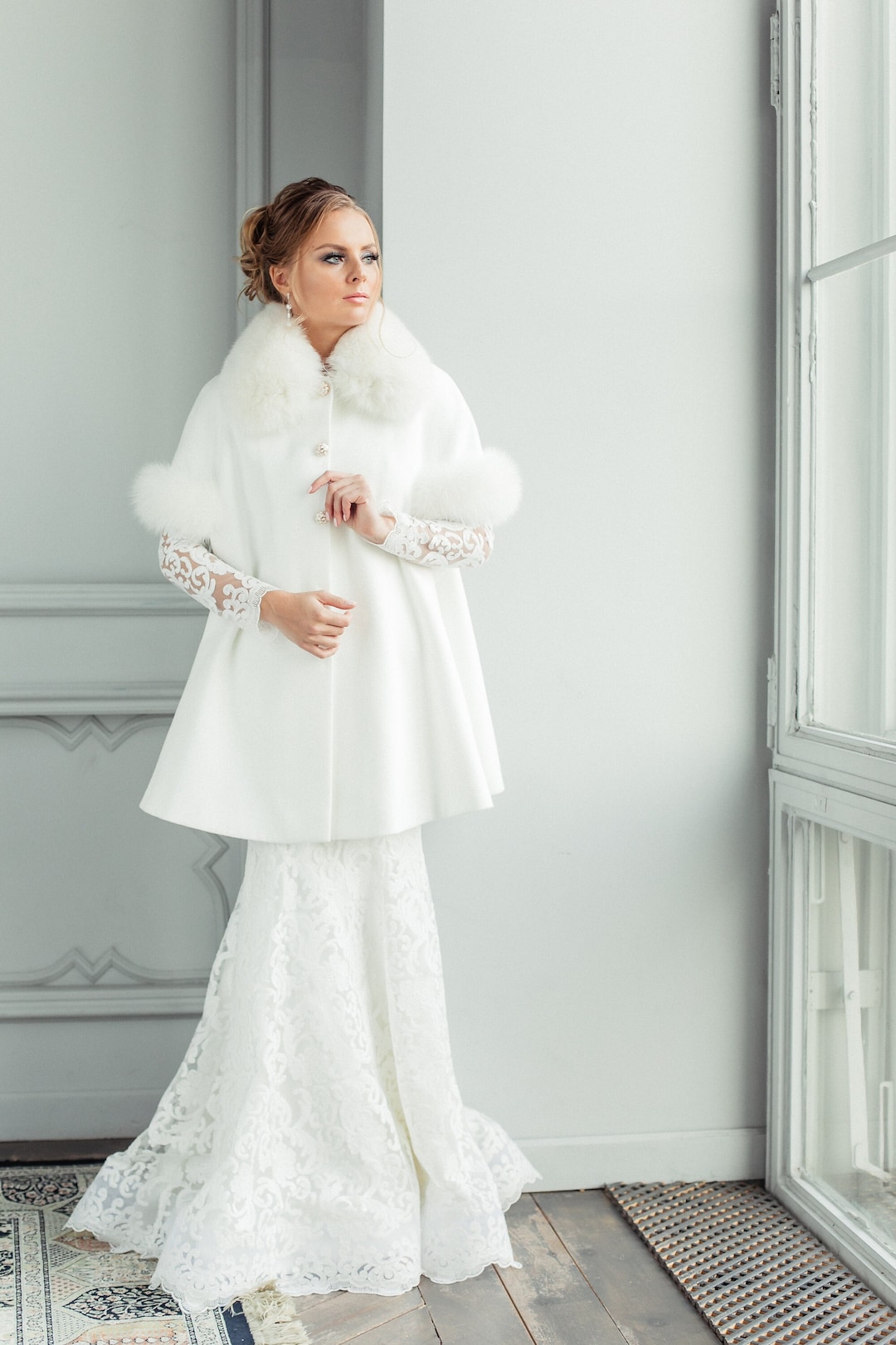 HOT Faux Fur Bolero Jacke Hochzeit Winter Mantel Kunstfell