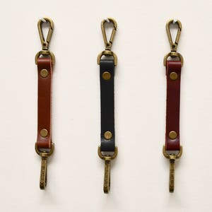 Correa para llaves de cuero de 7" con clips - Llavero - Llavero - Porta llaves - Cadena para billetera