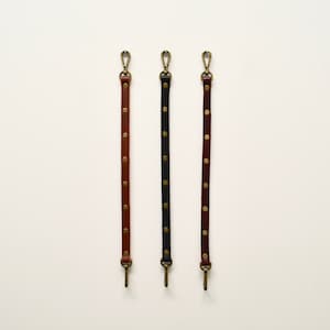 Correa para llaves de cuero tachonado de 15" con clips - Llavero - Llavero - Porta llaves - Cadena para billetera - Correa para muñeca - Correa para bolso de mano - Muñequera