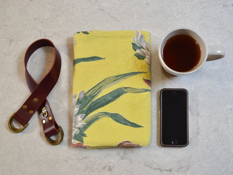 Market Bag Bento Bag Leather Rare Tropical Vintage Barkcloth Zero Waste Bag Shopping Bag Eco Friendly Bag Reusable Grocery Bag