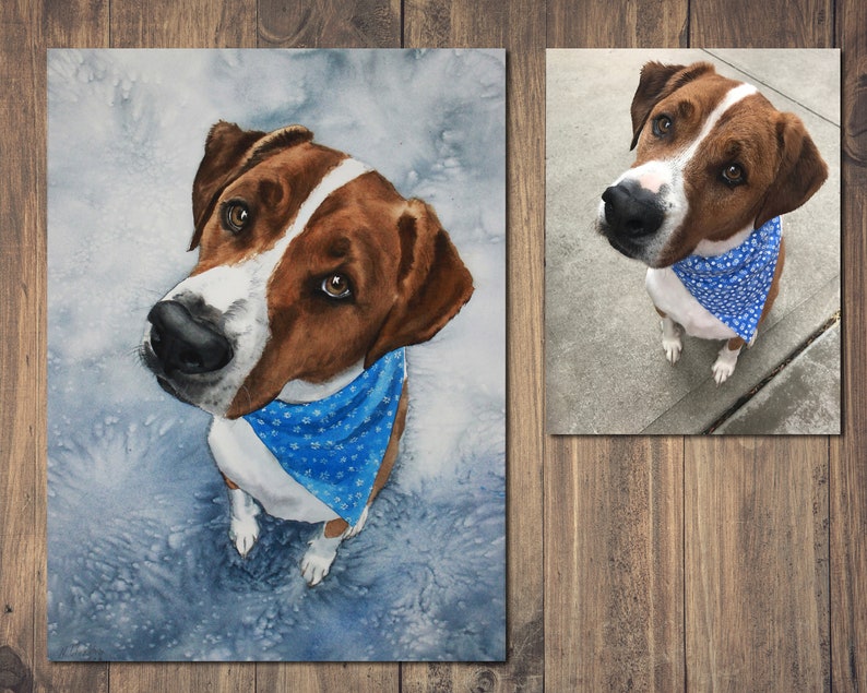 Custom pet portrait painting Custom watercolor pet portrait Etsy