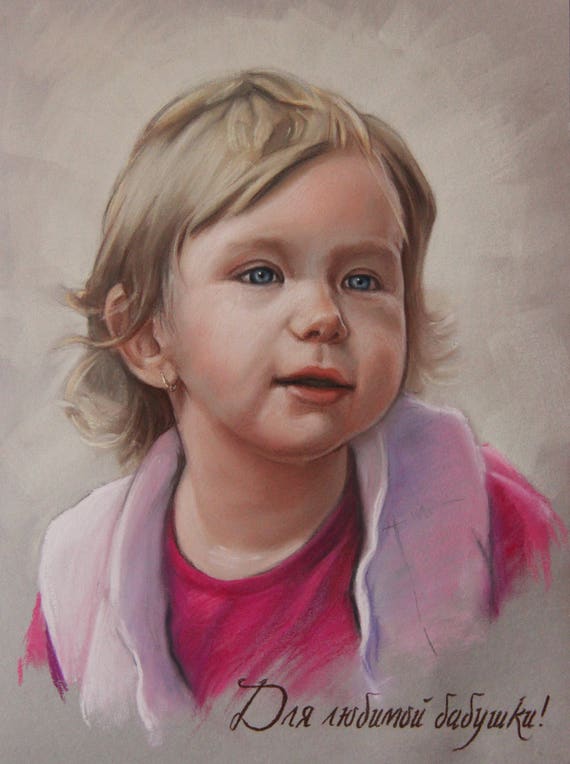 pastel painting realistic art art gift Custom pastel portrait drawing