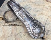 U.S.N. Vintage Purse Hook Silver Key Finder Key Ring Keychain Silverplate Silverware Antique Money Clip Rare Navy Kings Pattern