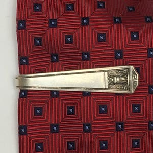 Tie Bar / Money Clip Clasp Made From Antique Silverplate Silverware Vintage