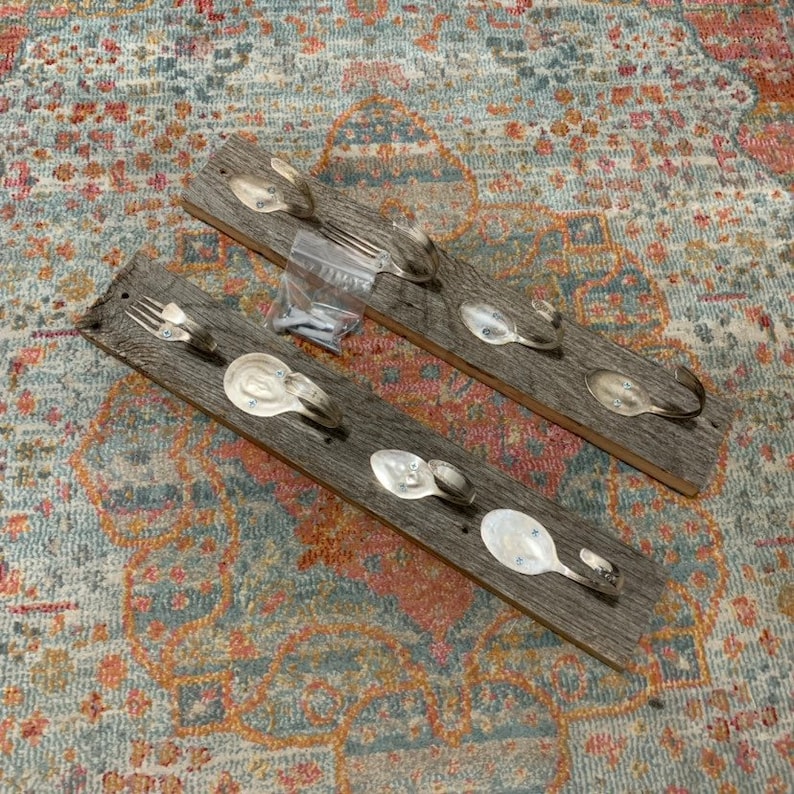 1 to 10 Rolling Pin Wall Rack Hanger Assorted Hooks Hangers Antique ...