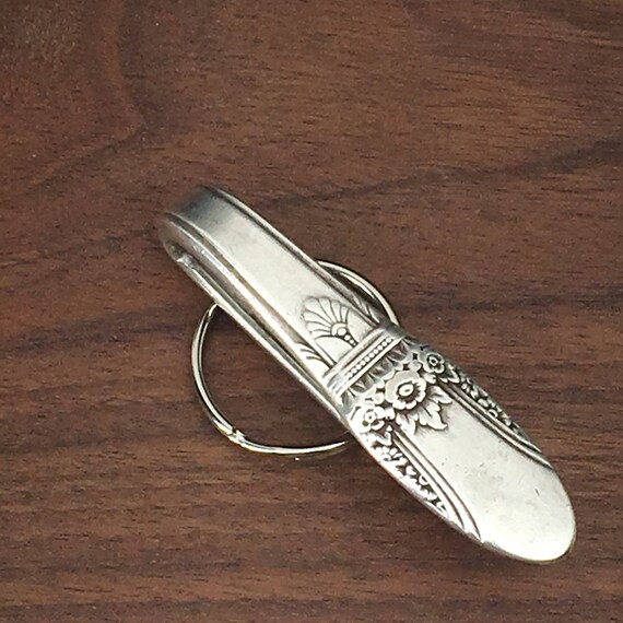 Vintage Purse Hook Clip Silver Key Finder Key Ring Keychain 