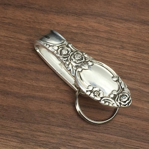 小物 Vintage silver925 parts Keychain 925 Sterling Silver Huge Heavy Armor Keychain Mens Biker