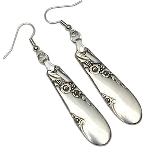 Spoon Earrings 1950 Bridal Wreath by Oneida silver Antique Vintage Silverplate Silverware Gift