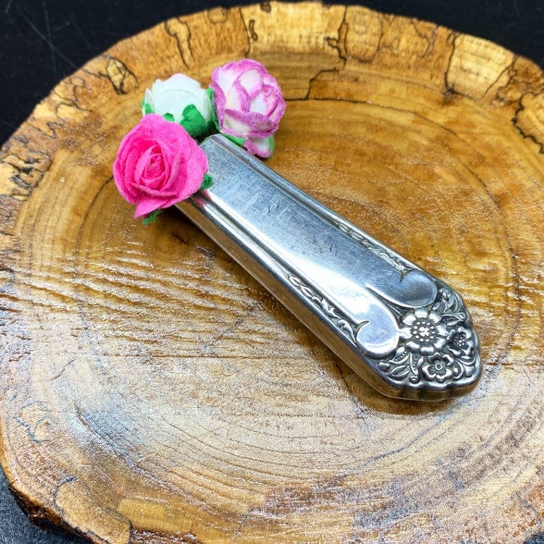 Magnetic Bud Vase Boutonniere Strong Magnet Lapel Pin Antique Vintage Silverplate Silver Recycle Floral Wedding Brooch Fridge Unknown Pat
