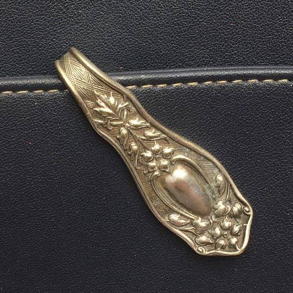 Vintage Silver Purse Hook Key Finder Key Holder Ring Upcycle - Main Image