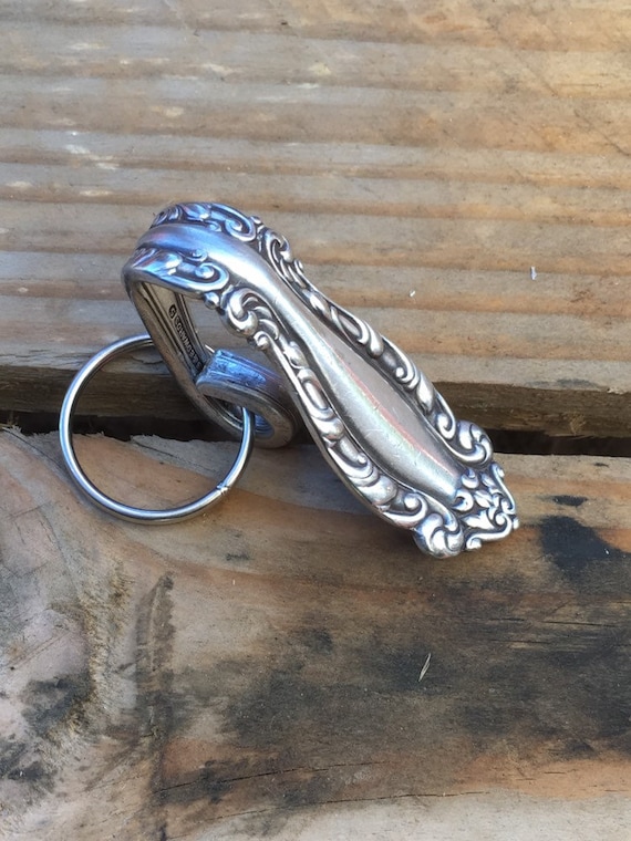 Rare Purse Hook Clip Vintage Silver Key Finder Key Ring Keychain  Silverplate Silverware Antique Edward Holmes