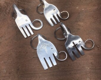 Vintage Elephant Purse Hook Clip Silver Key Finder Key Ring Keychain Silverplate Silverware Antique Randomly Selected Many On-hand Patterns